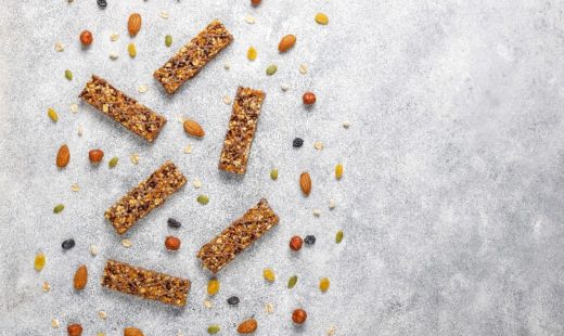 Healthy delicios granola bars with chocolate,muesli bars with nu